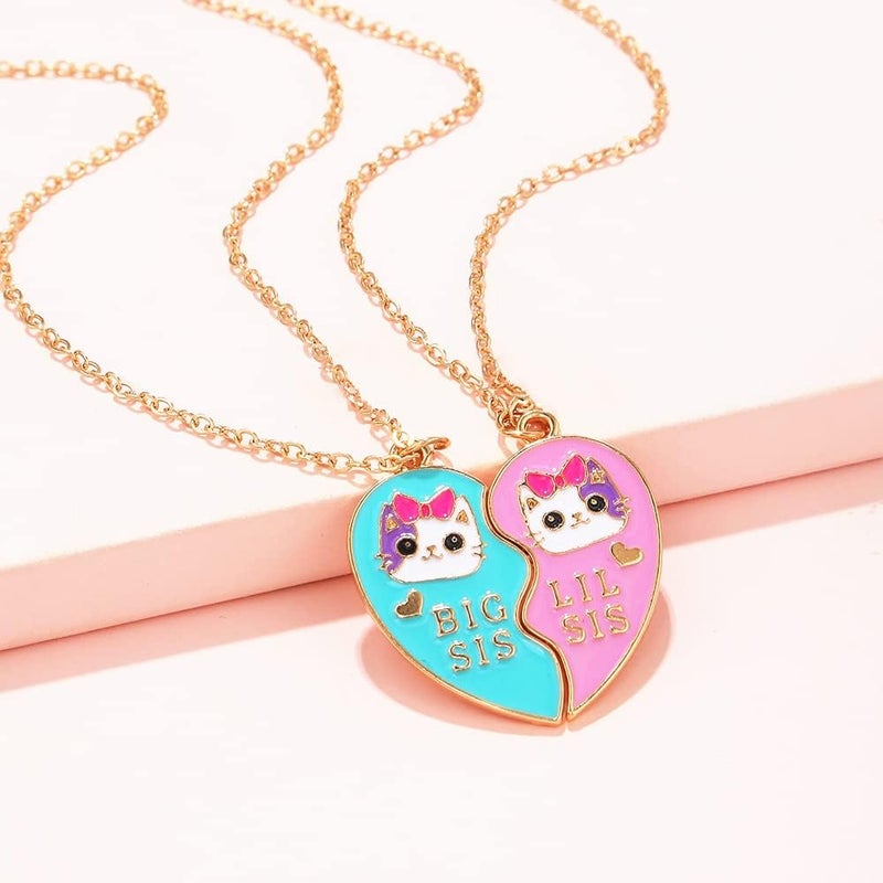 Lezmoii Friendship Necklace Best Friend Necklace Matching Magnetic Unicorn Mermaid BFF Necklace for 2 Girls Friendship Gifts - Image 2